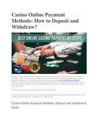 Casino Online Payment Methods