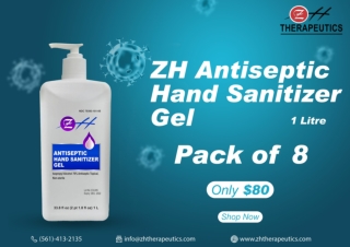 1L ZH Antiseptic Hand Sanitizer Gel – (Pack of 8)