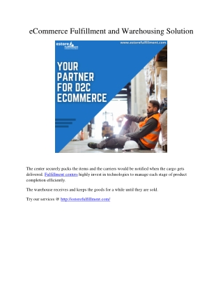 eCommerce Fulfillment and Warehousing Solution