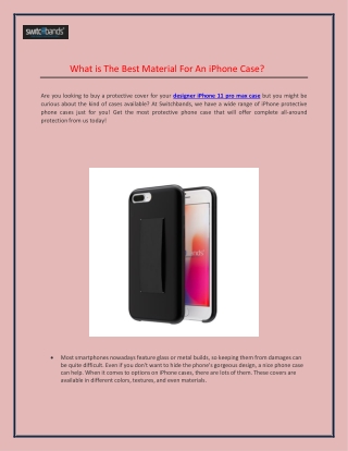 What is The Best Material for An iPhone Case?