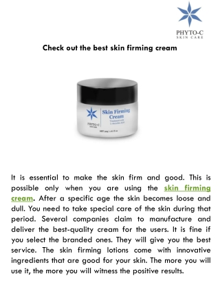 Check out the best skin firming cream