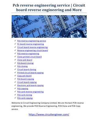 Pcb reverse engineering