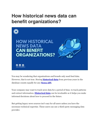 How historical news data can benefit organizations