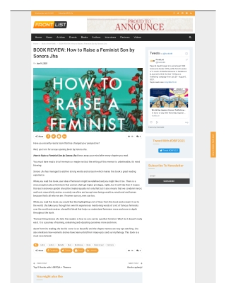 How to Raise a Feminist Son by Sonora Jha Book Review