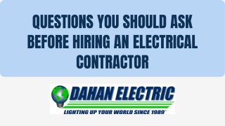 Questions You Should Ask Before Hiring an Electrical Contractor