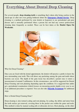 Everything About Dental Deep Cleaning