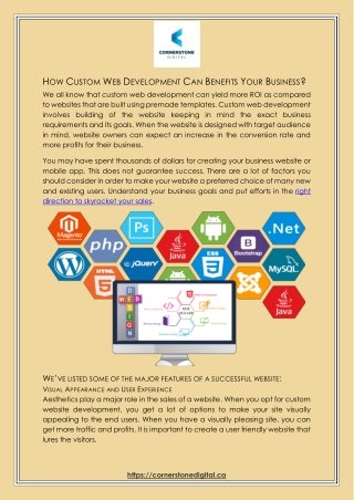 How Custom Web Development Can Benefits Your Business?