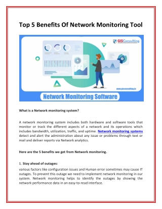 Top 5 Benefits Of Network Monitoring Tool