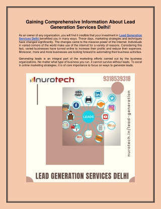 Gaining Comprehensive Information About Lead Generation Services Delhi!