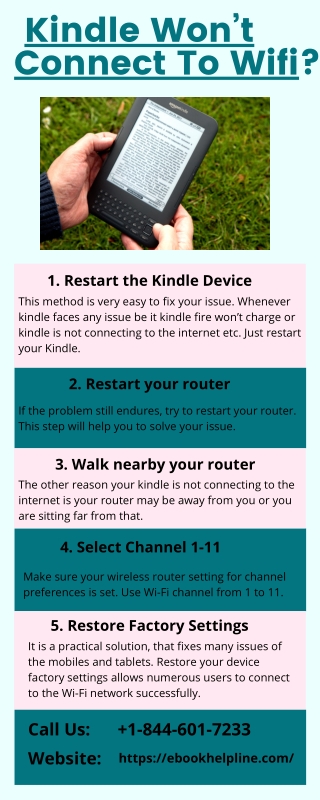 Complete Guide To Fix Kindle Won’t Connect To Wifi Error | Call  1-844-601-7233