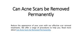 Can Acne Scars be Removed Permanently in Dubai