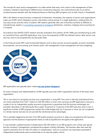 ERP Programme Assurance