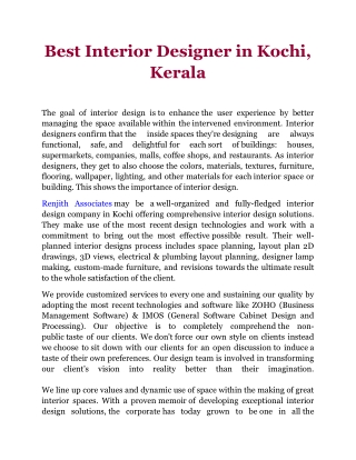 Best Interior Designer in Kochi, Kerala