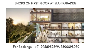 Elan Paradise First Floor Shops Price, Elan Paradise nirvana 1st Floor plans, 99