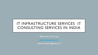 IT infrastructure services - IT consulting Services in India