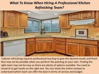 Santa Barbara Painting Contractors - What To Know When Hiring A Professional Kitchen Refinishing Team