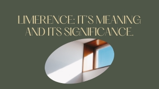 LIMERENCE IT’S MEANING AND ITS SIGNIFICANCE.