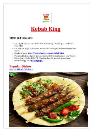 5% Off - Kebab King Restaurant Menu Pialba, QLD