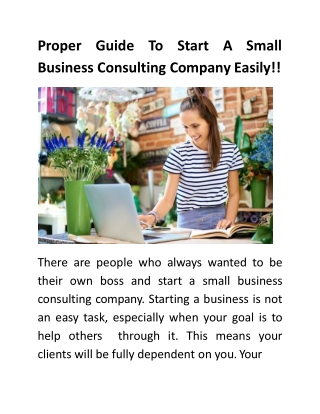 Proper Guide To Start A Small Business Consulting Company Easily