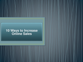 10 Ways to Increase Online Sales