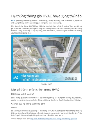 Hệ thống thông gió HVAC hoạt động thế nào