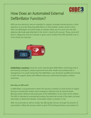 How Does an Automated External Defibrillator Function?