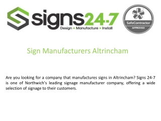 Sign Manufacturers Altrincham