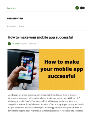 How to make your mobile app successful