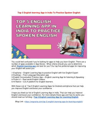 Top 5 English learning App in India To Practice Spoken English