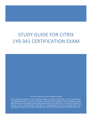 Study Guide for Citrix 1Y0-341 Certification Exam