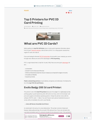 Top 5 Printers for PVC ID Card Printing