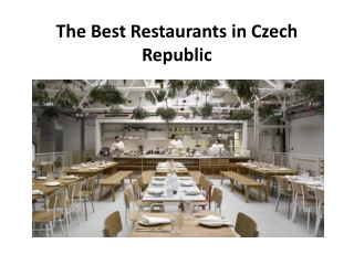 The Best Restaurants in Czech Republic