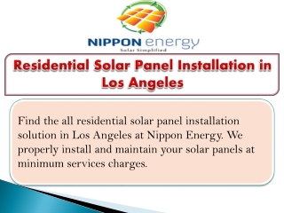 Residential Solar Panel Installation in Los Angeles