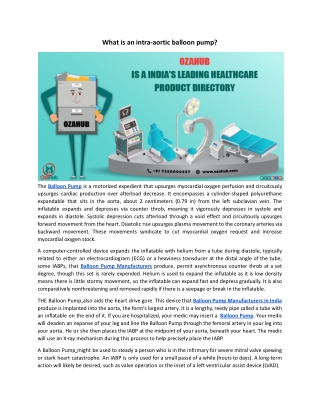 What is an intra-aortic balloon pump