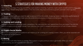 5 Strategies for Making Money with Crypto