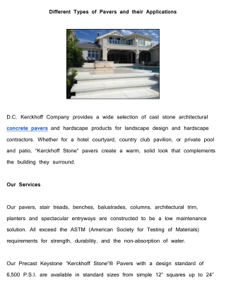 Different Types of Pavers and their Applications
