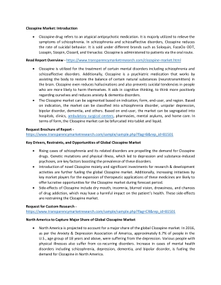 Clozapine Market Expected to Witness a Sustainable Growth by 2030