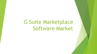 G Suite Marketplace Software Market