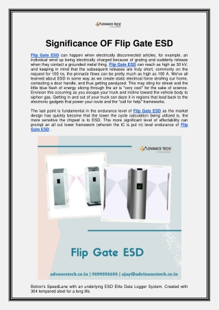 Significance OF Flip Gate ESD