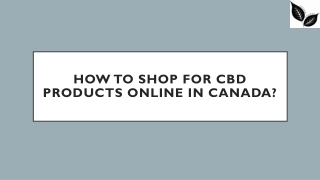 How to shop for CBD products online in Canada?