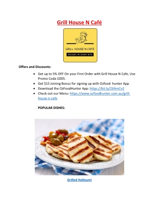 5% Off - Grill House N Cafe Restaurant Lathlain Menu, WA