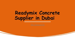 Readymix Concrete Supplier in Dubai
