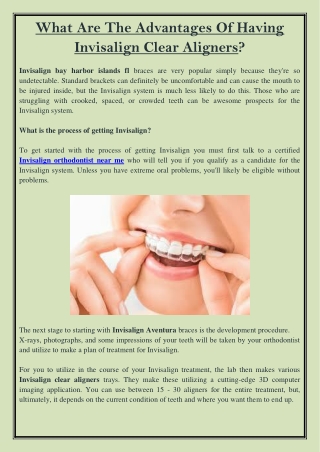 What Are The Advantages Of Having Invisalign Clear Aligners