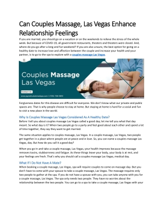 Can Couples Massage