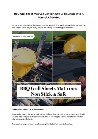 BBQ Grill Sheet Mat Can Convert Any Grill Surface into A Non-stick Cooktop