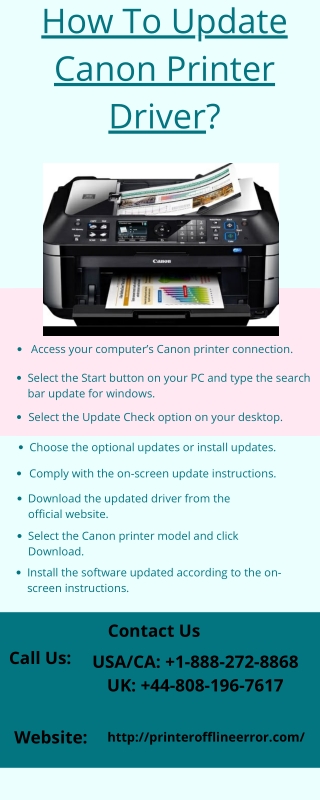Guide To Update Canon Printer Driver | Call  1-888-272-8868