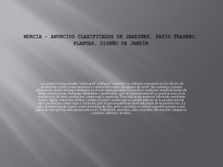Murcia - anuncios clasificados de jardines, patio trasero, plantas, diseño de j