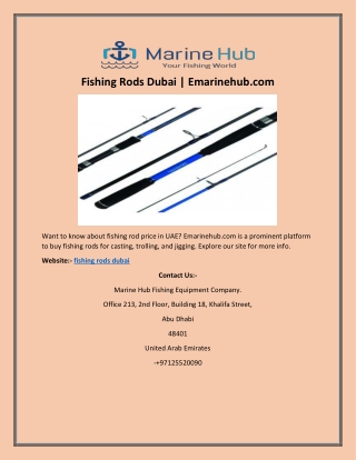 Fishing Rods Dubai | Emarinehub.com
