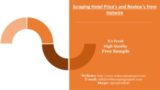 Scraping Hotel Price's and Review's from Hotwire