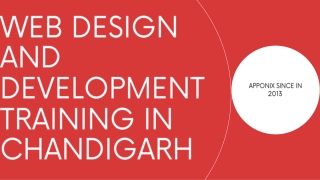 Web Design and Development Training in Chandigarh